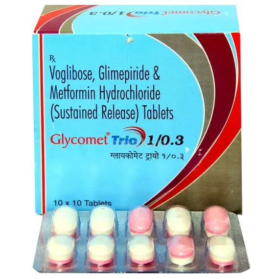 glycomet trio 1/0.3mg tablet 10's